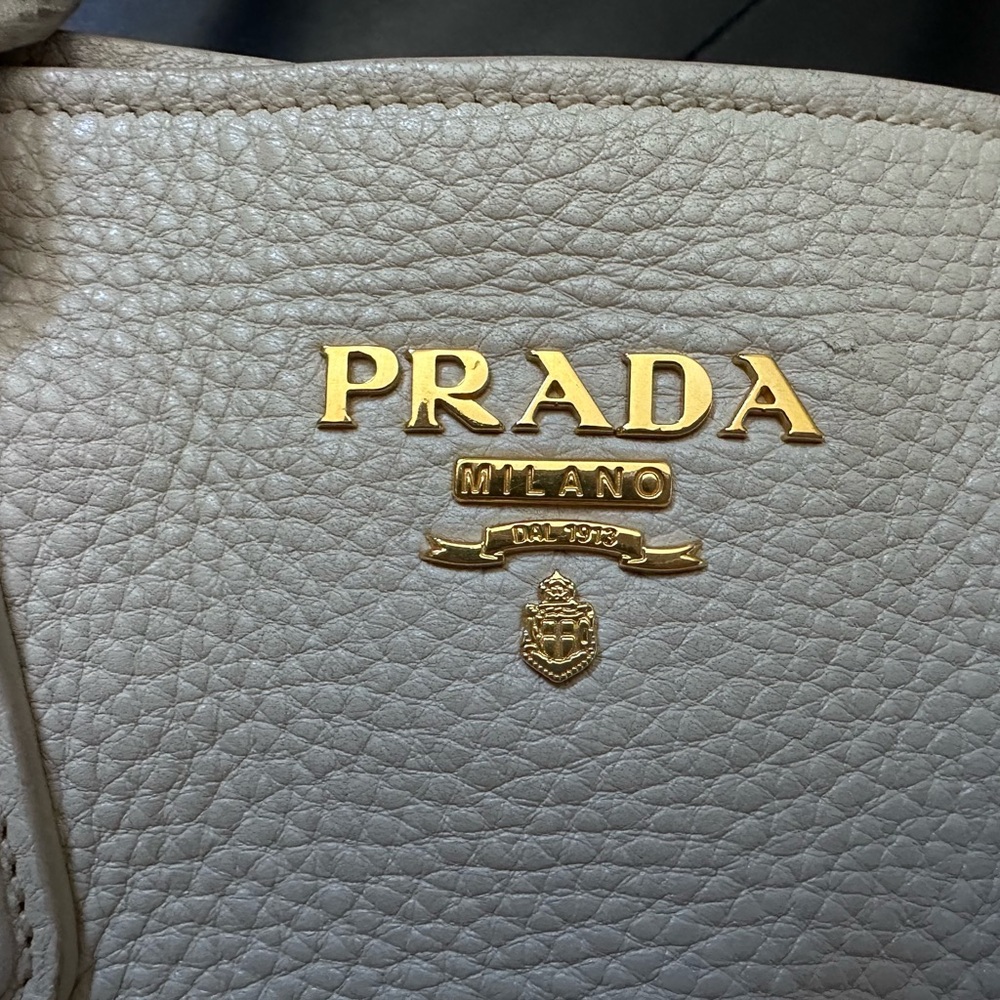 Prada pebbled leather off white cream handbag - Picture 11 of 15